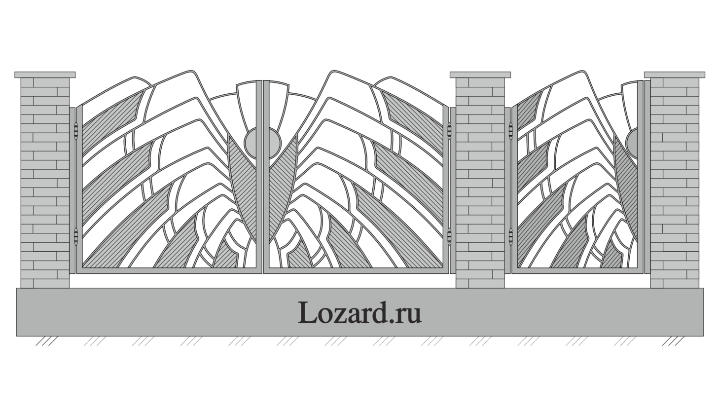 кованые ворота чертеж