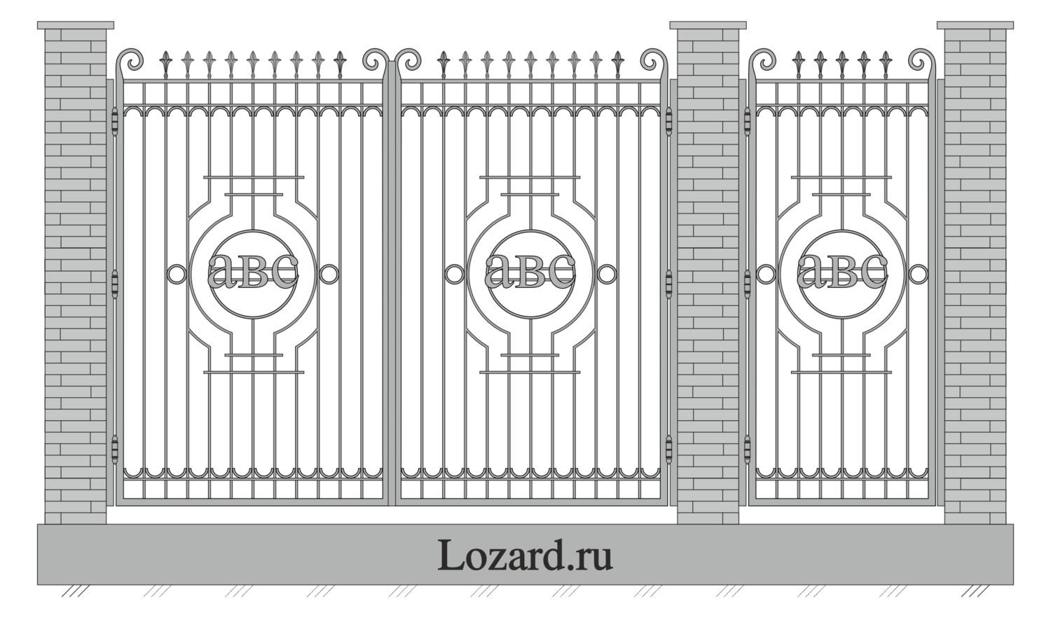 кованые ворота чертеж