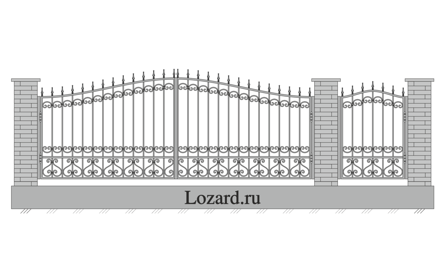 кованые ворота чертеж