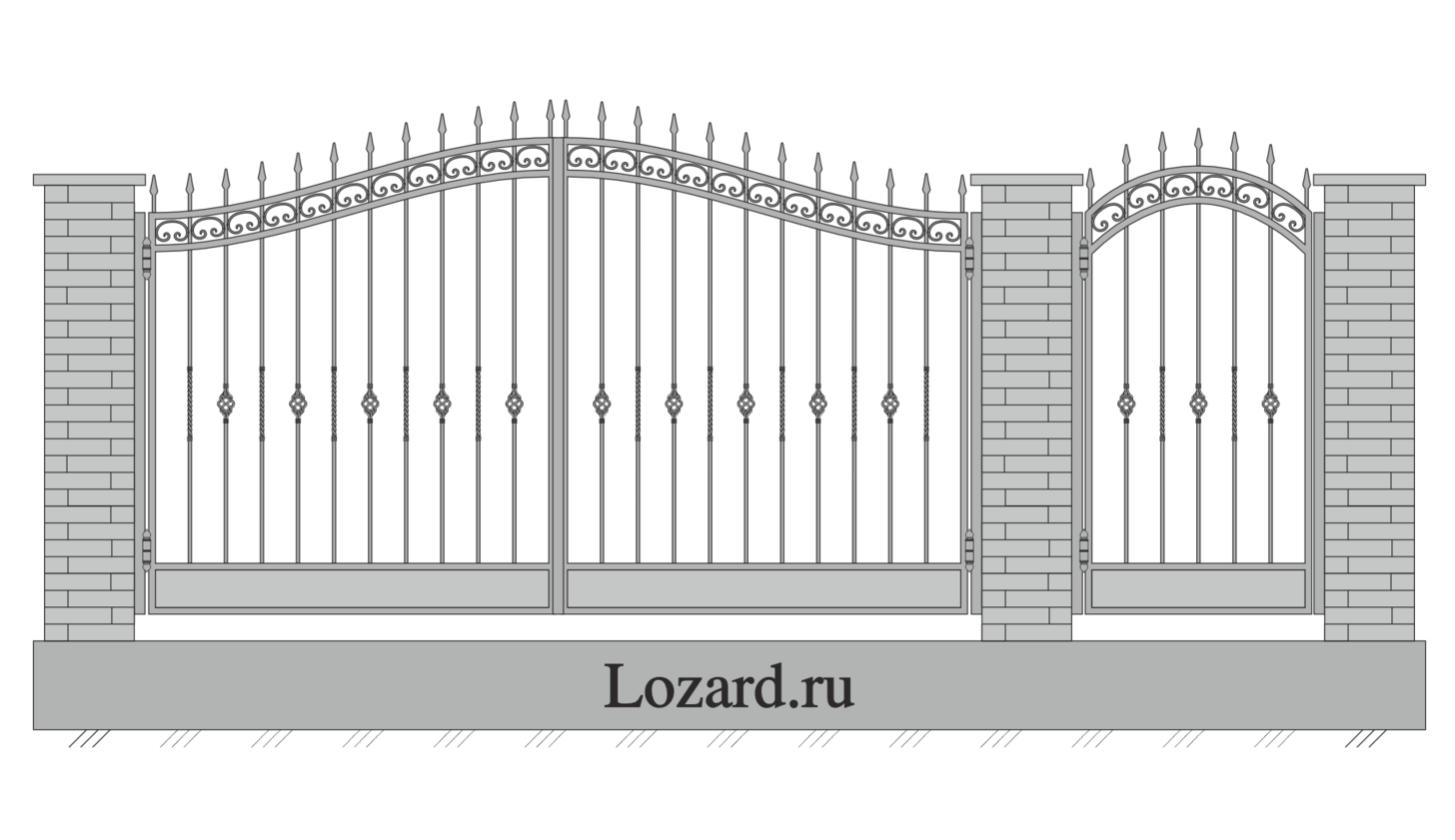 кованые ворота чертеж
