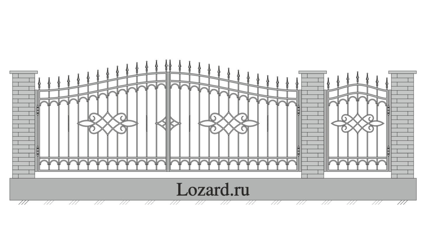 кованые ворота чертеж