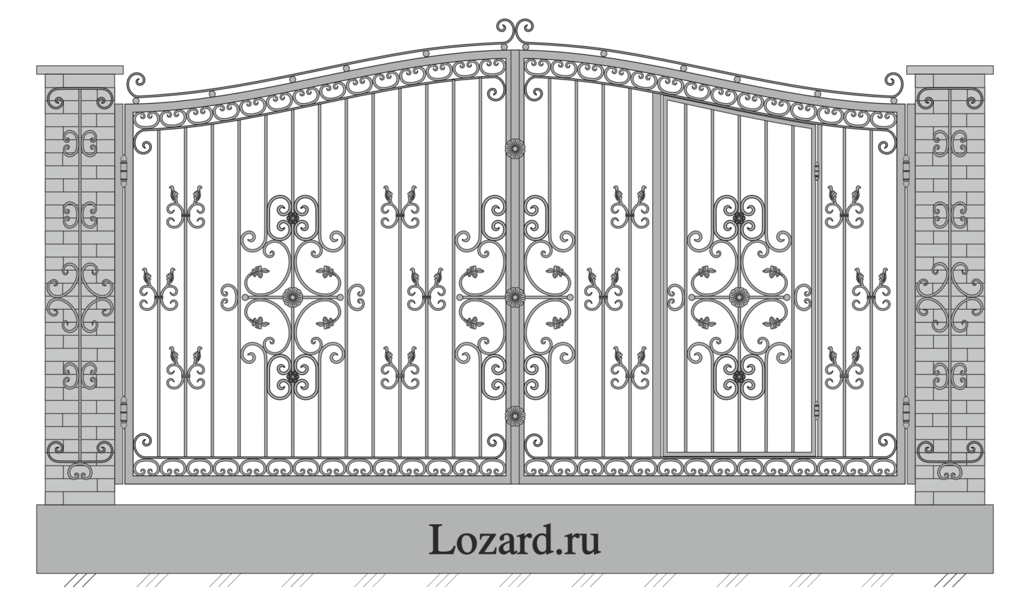 кованые ворота эскиз
