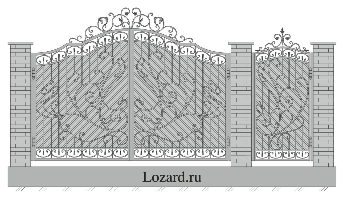 кованые ворота чертеж