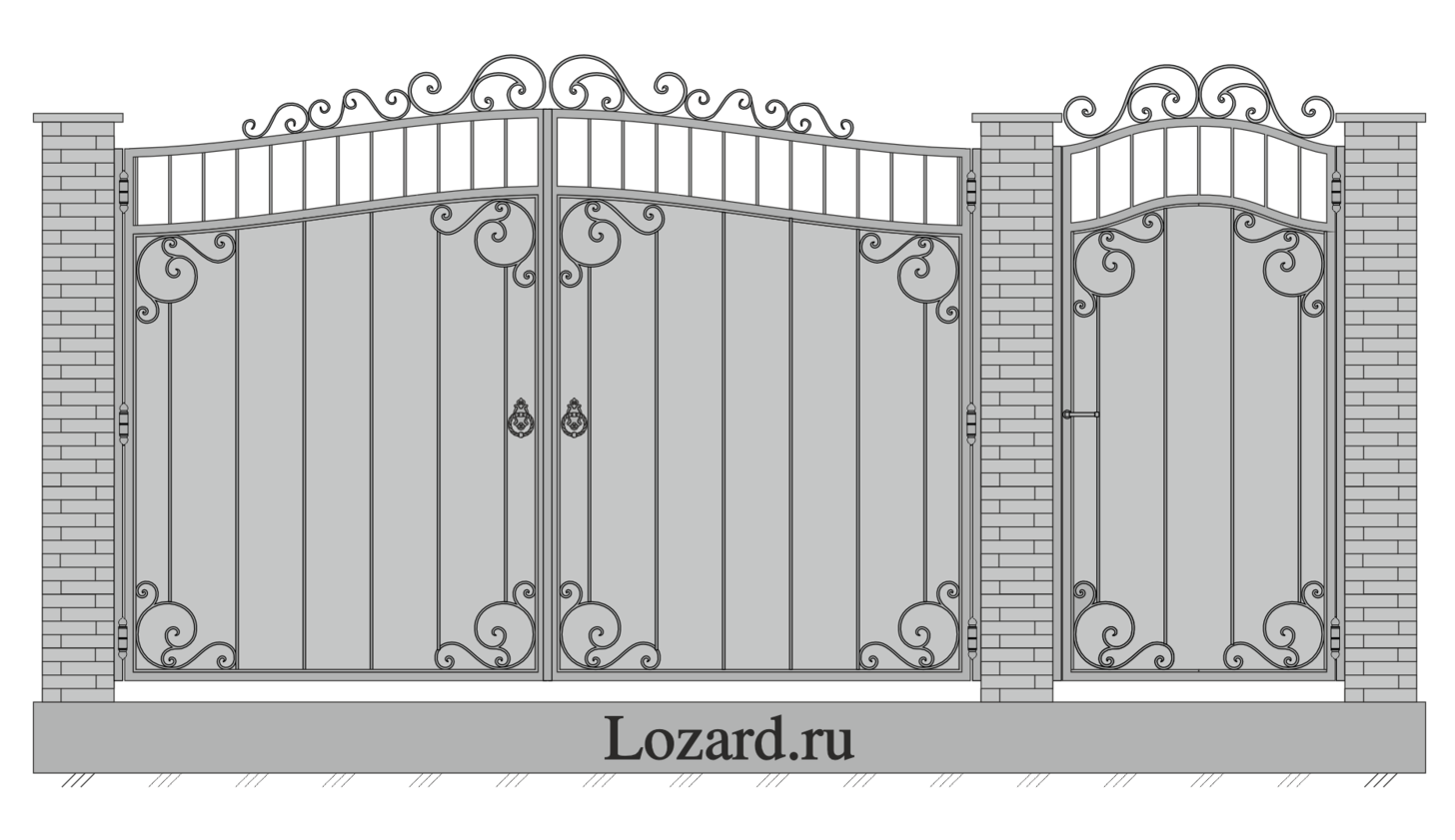 кованые ворота чертеж