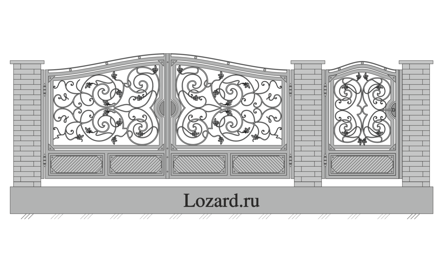 кованые ворота чертеж