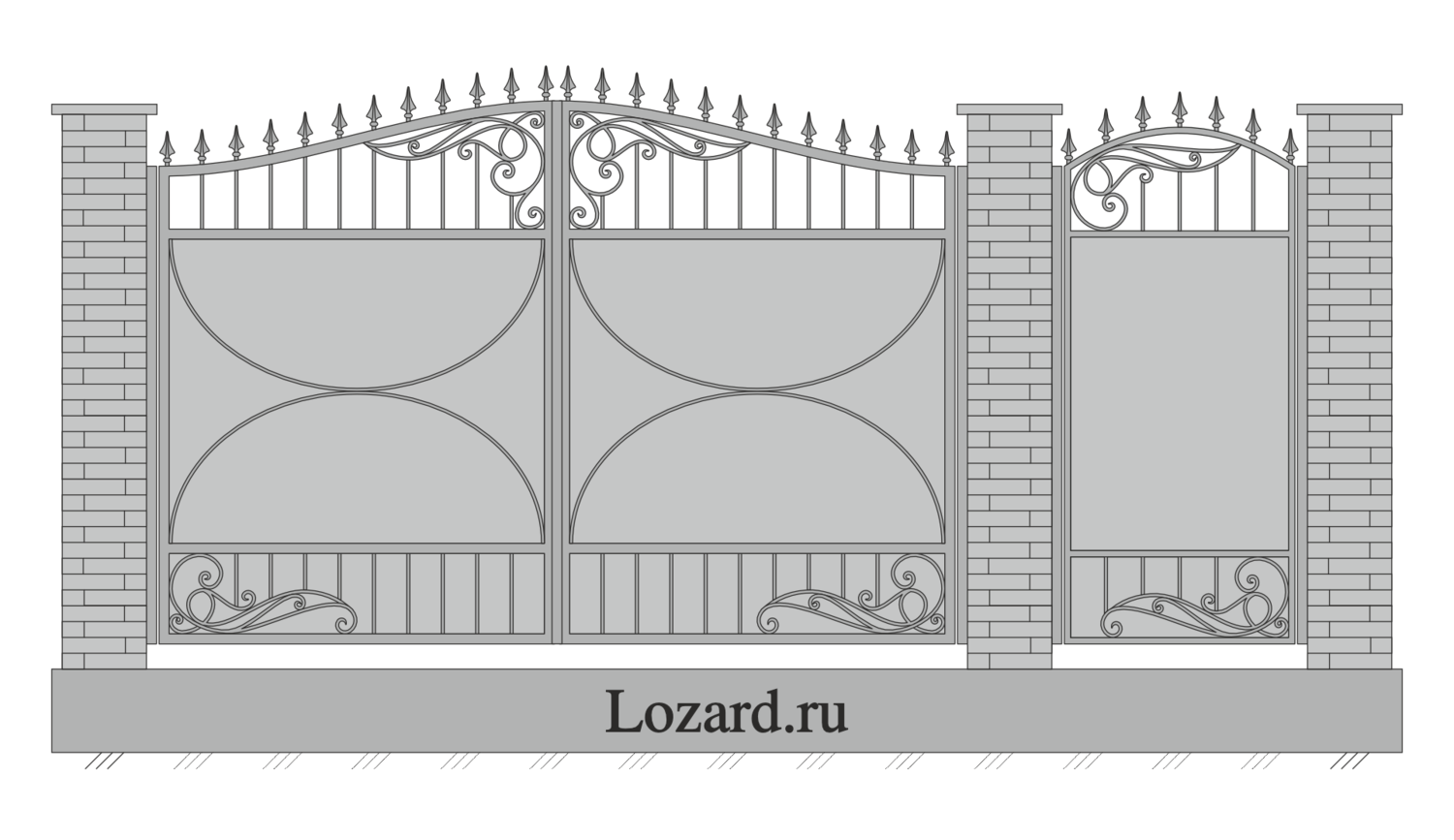 кованые ворота чертеж