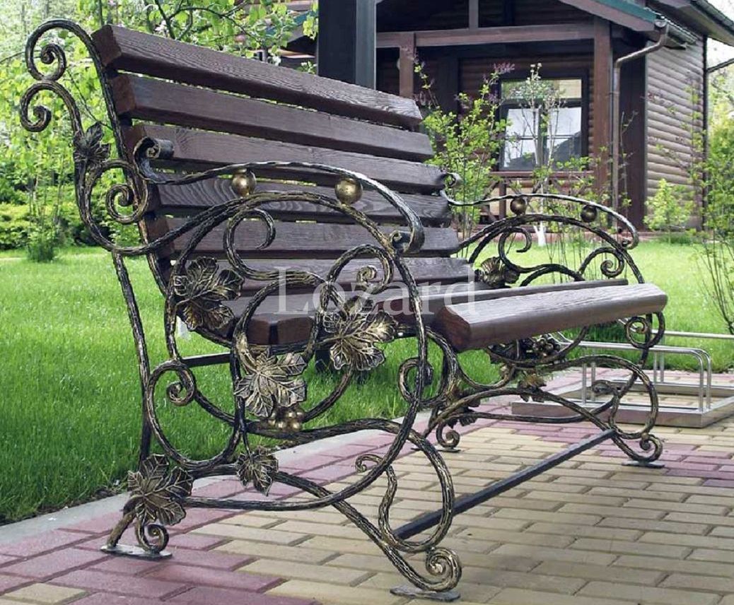 кованая садовая скамейка 