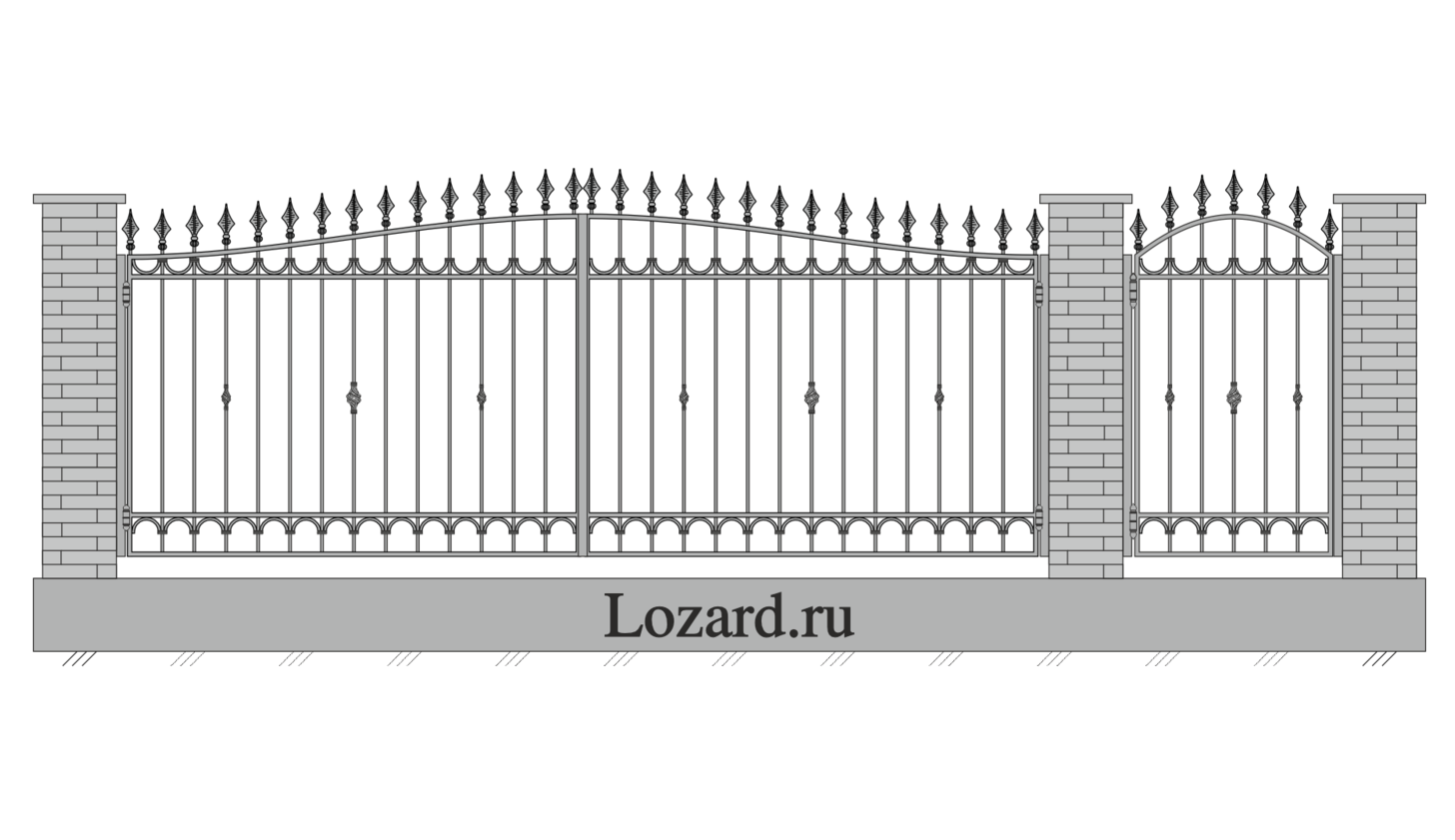 кованые ворота чертеж