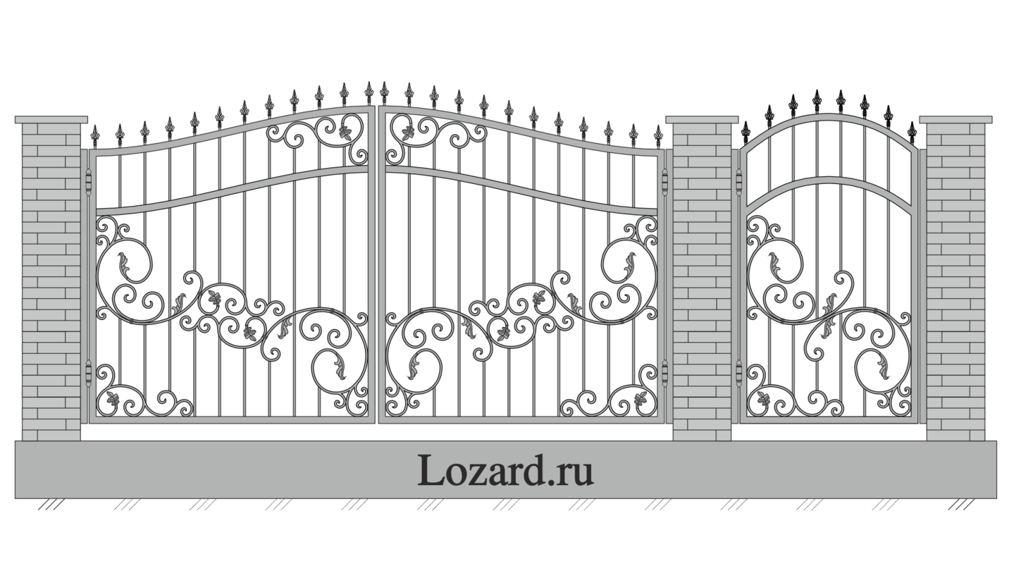 кованые ворота чертеж