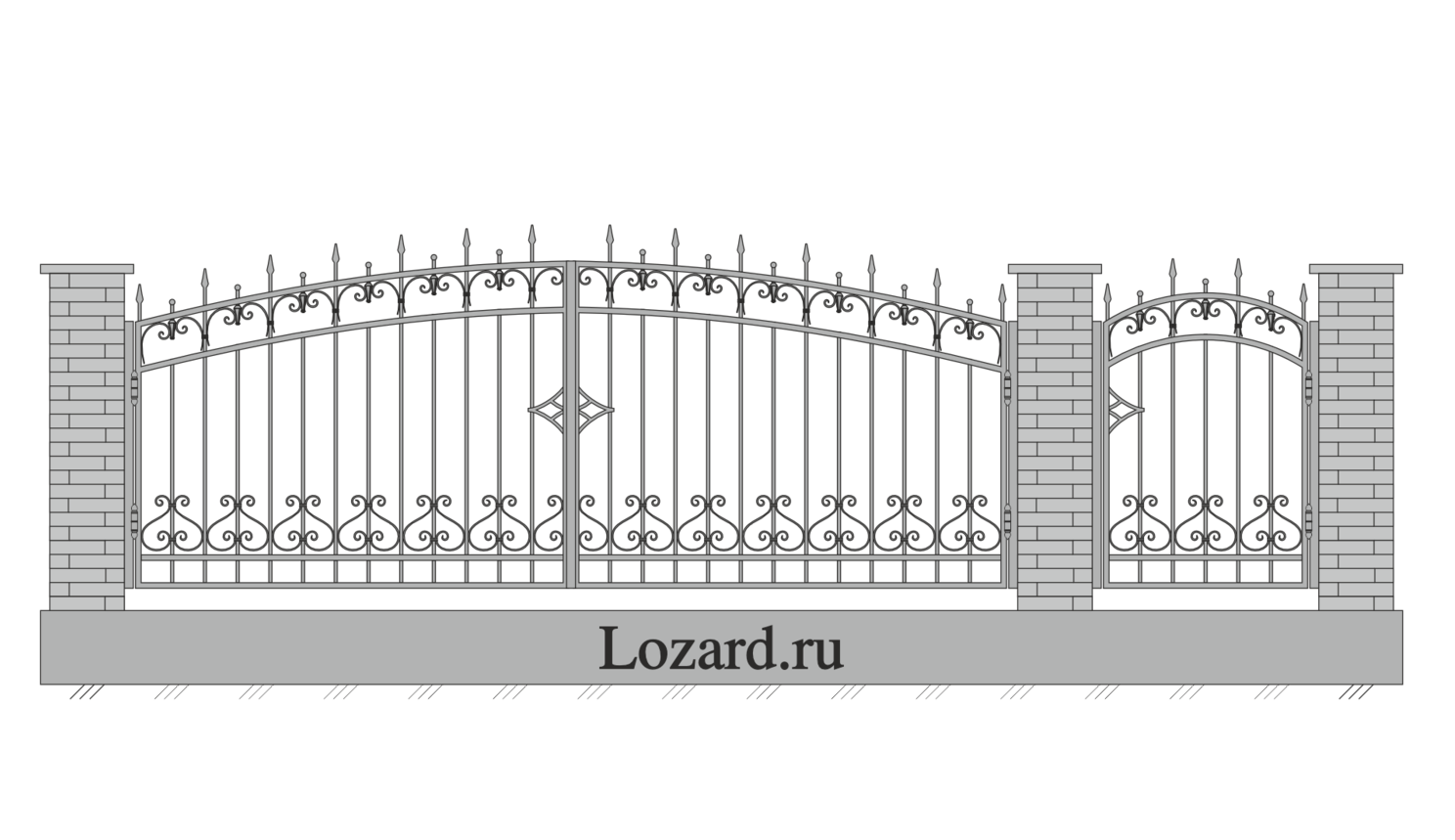 кованые ворота чертеж