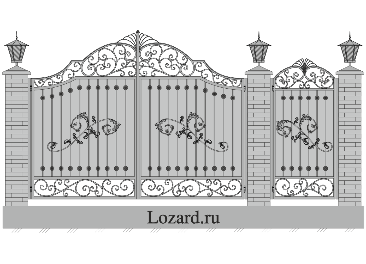 кованые ворота и калитка