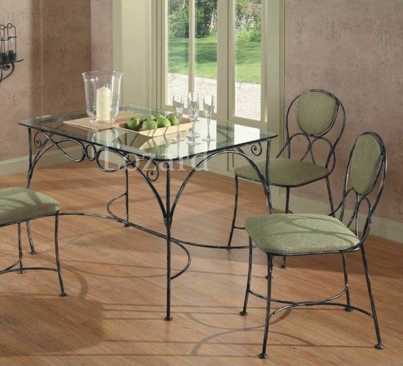 обеденный стол кованый со стульями