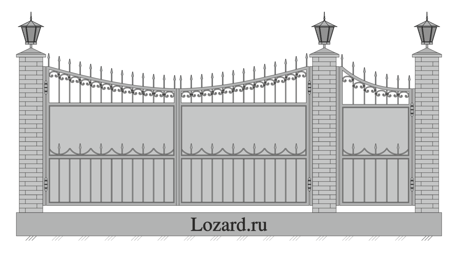 кованые ворота чертеж