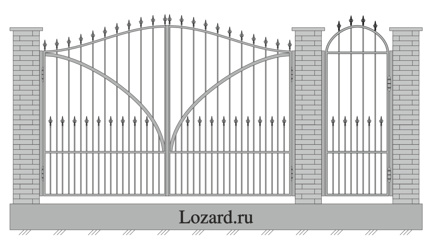 кованые ворота чертеж