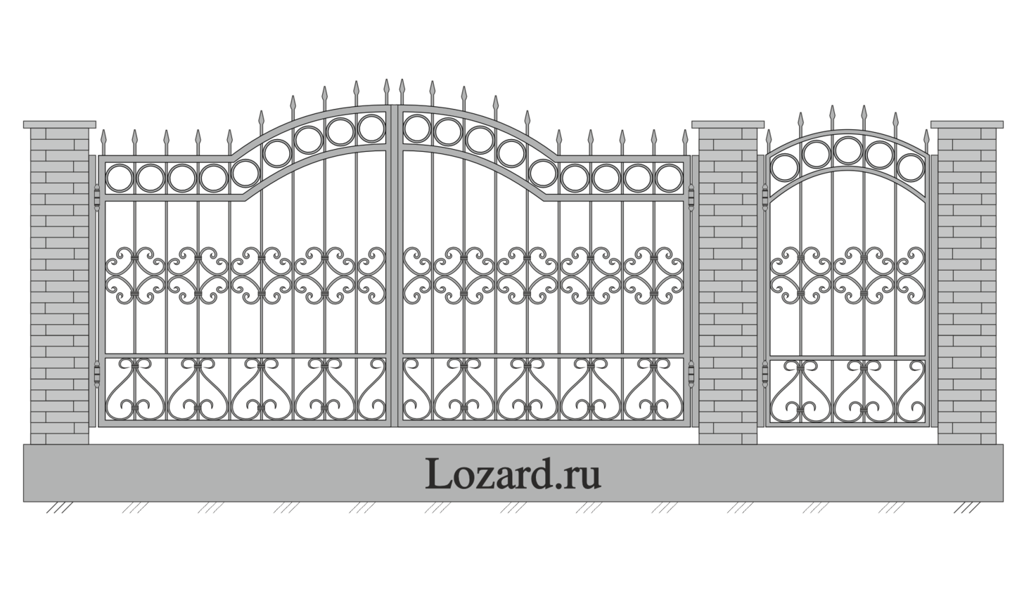 кованые ворота чертеж