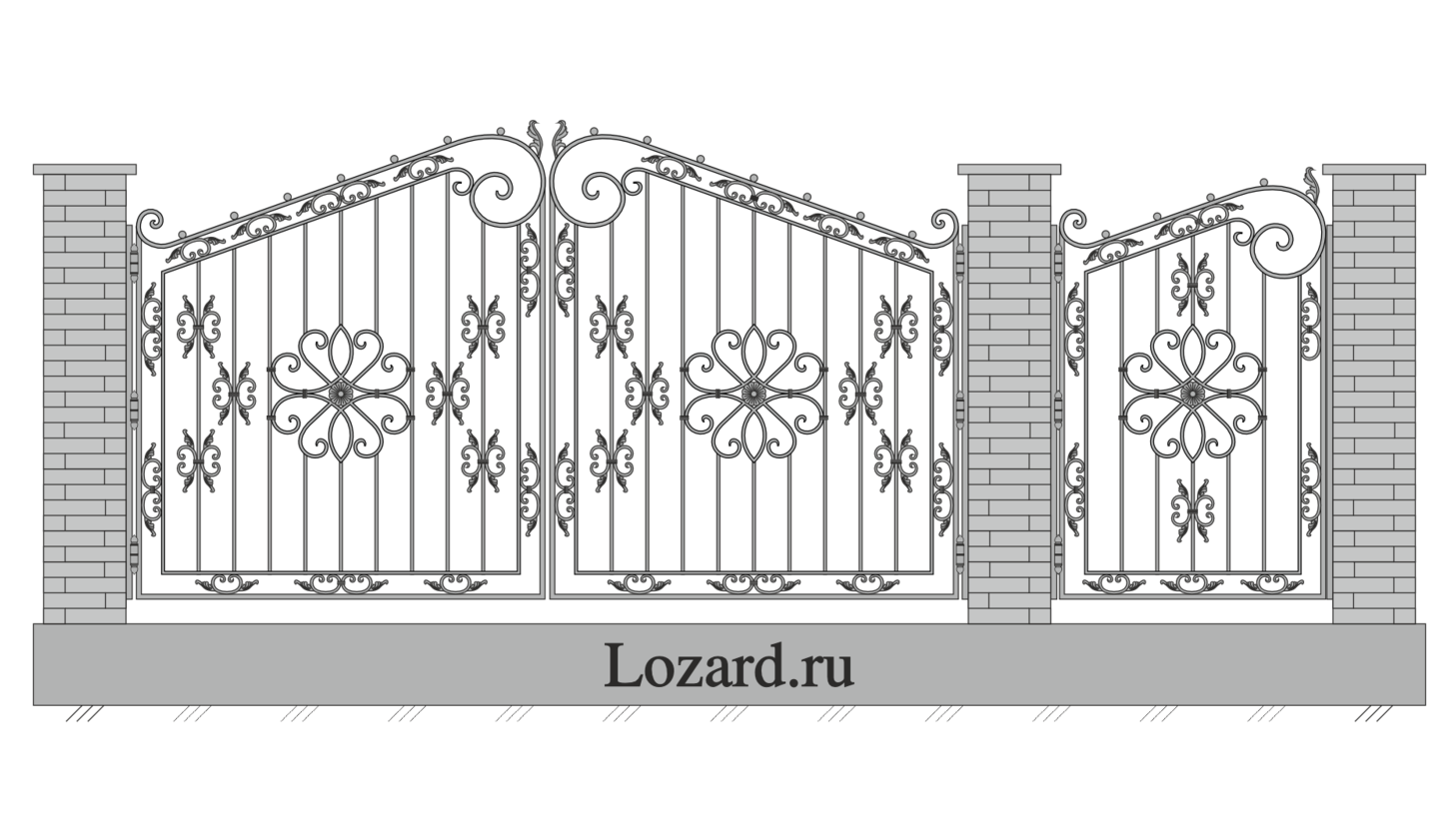 кованые ворота чертеж