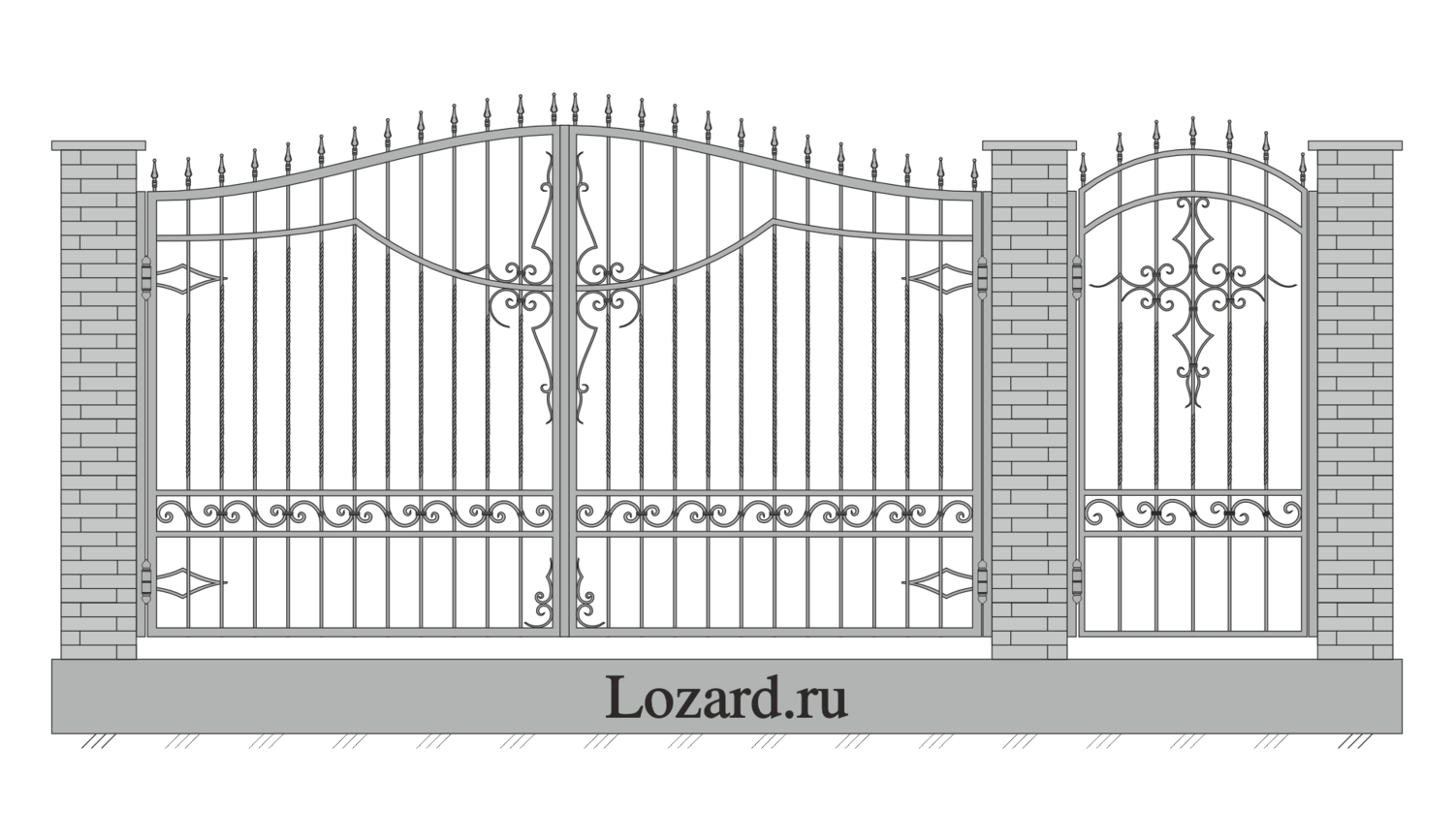 кованые ворота чертеж