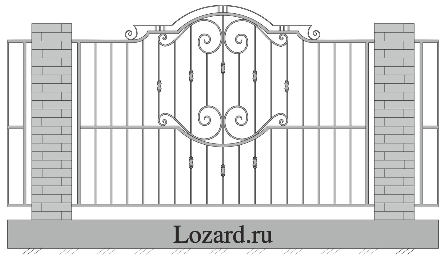 кованый забор эскиз