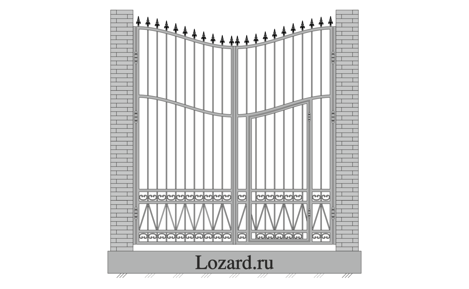 кованые ворота чертеж