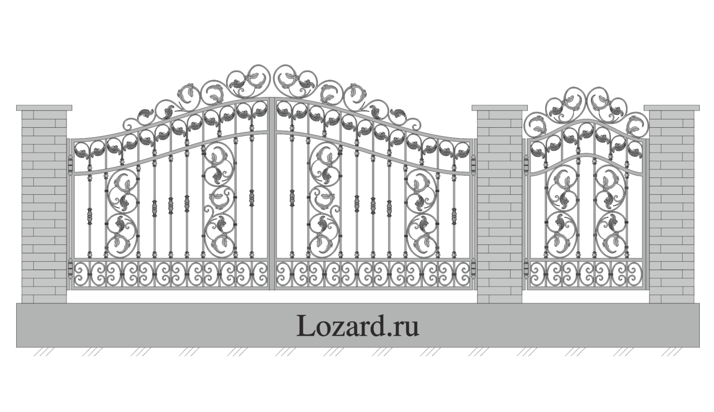 кованые ворота чертеж