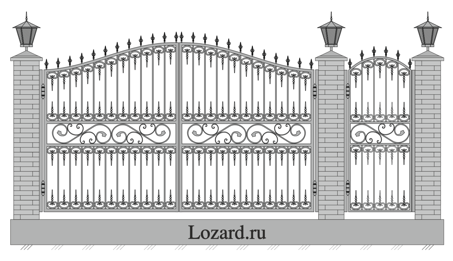 кованые ворота чертеж