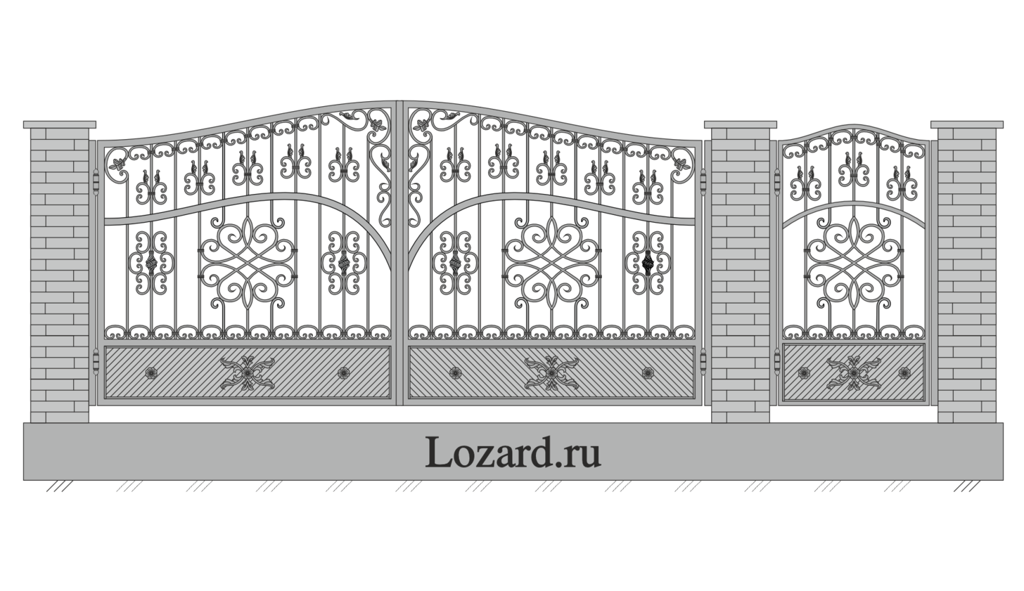 кованые ворота чертеж