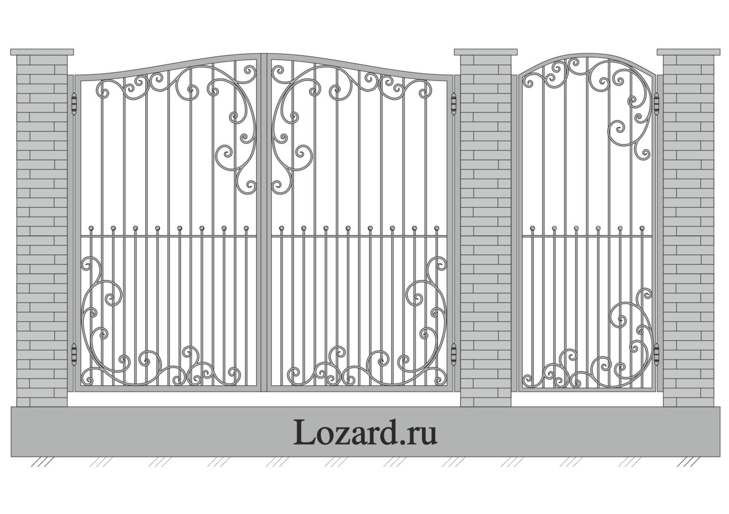 кованые ворота чертеж