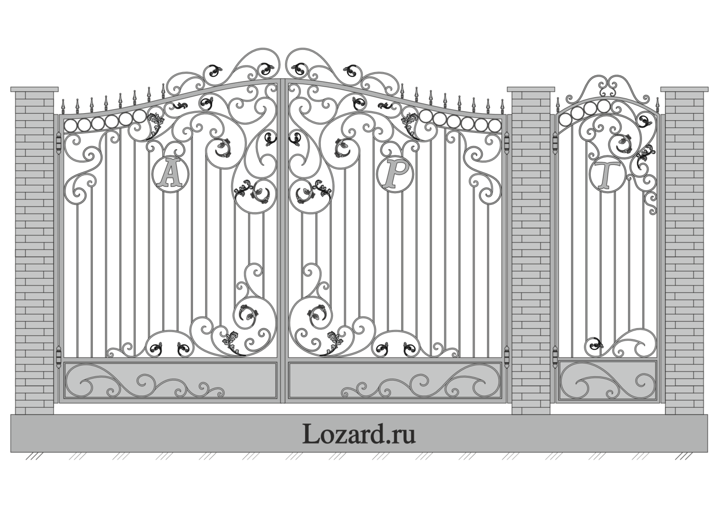 кованые ворота эскиз