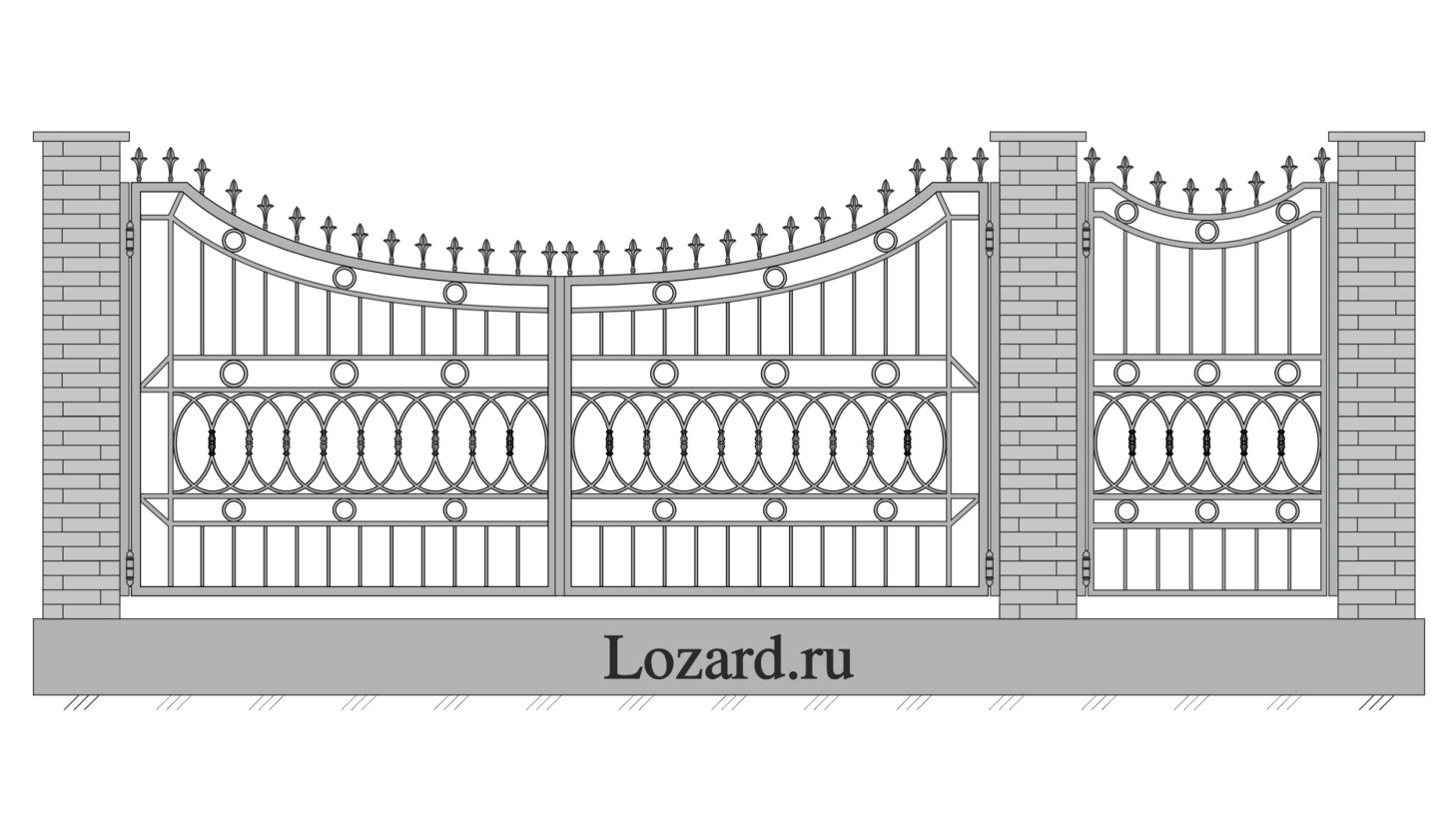 кованые ворота чертеж