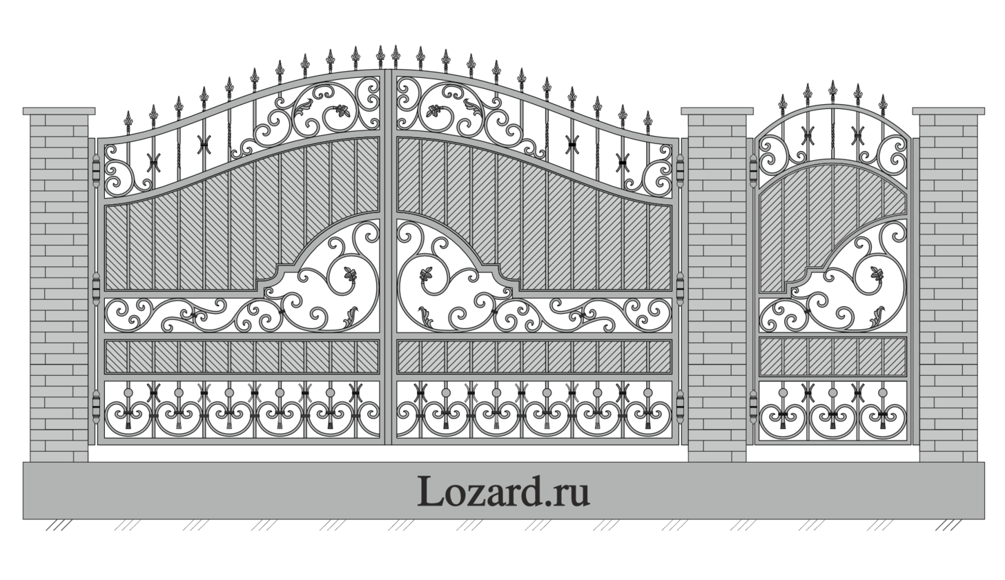 кованые ворота чертеж