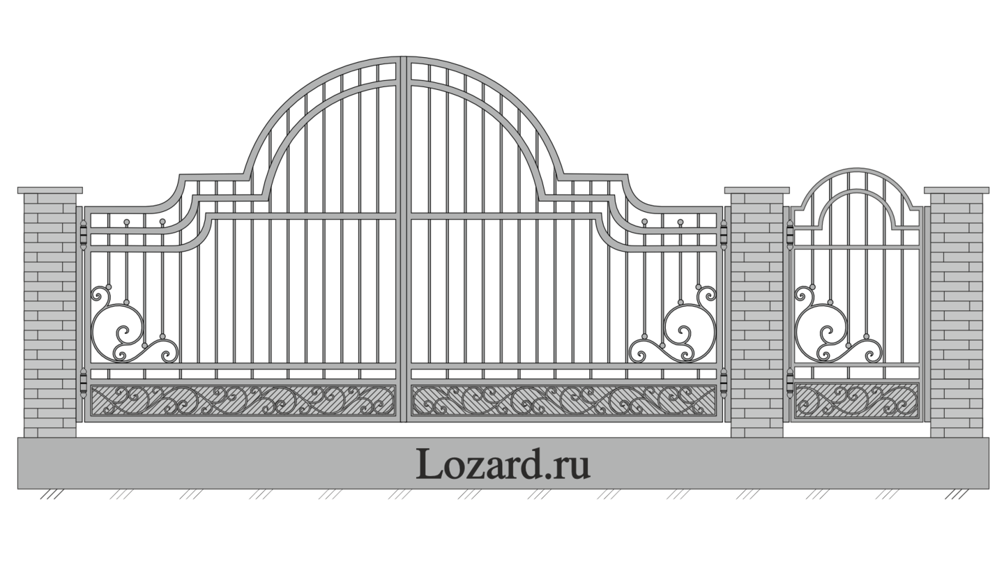 кованые ворота чертеж