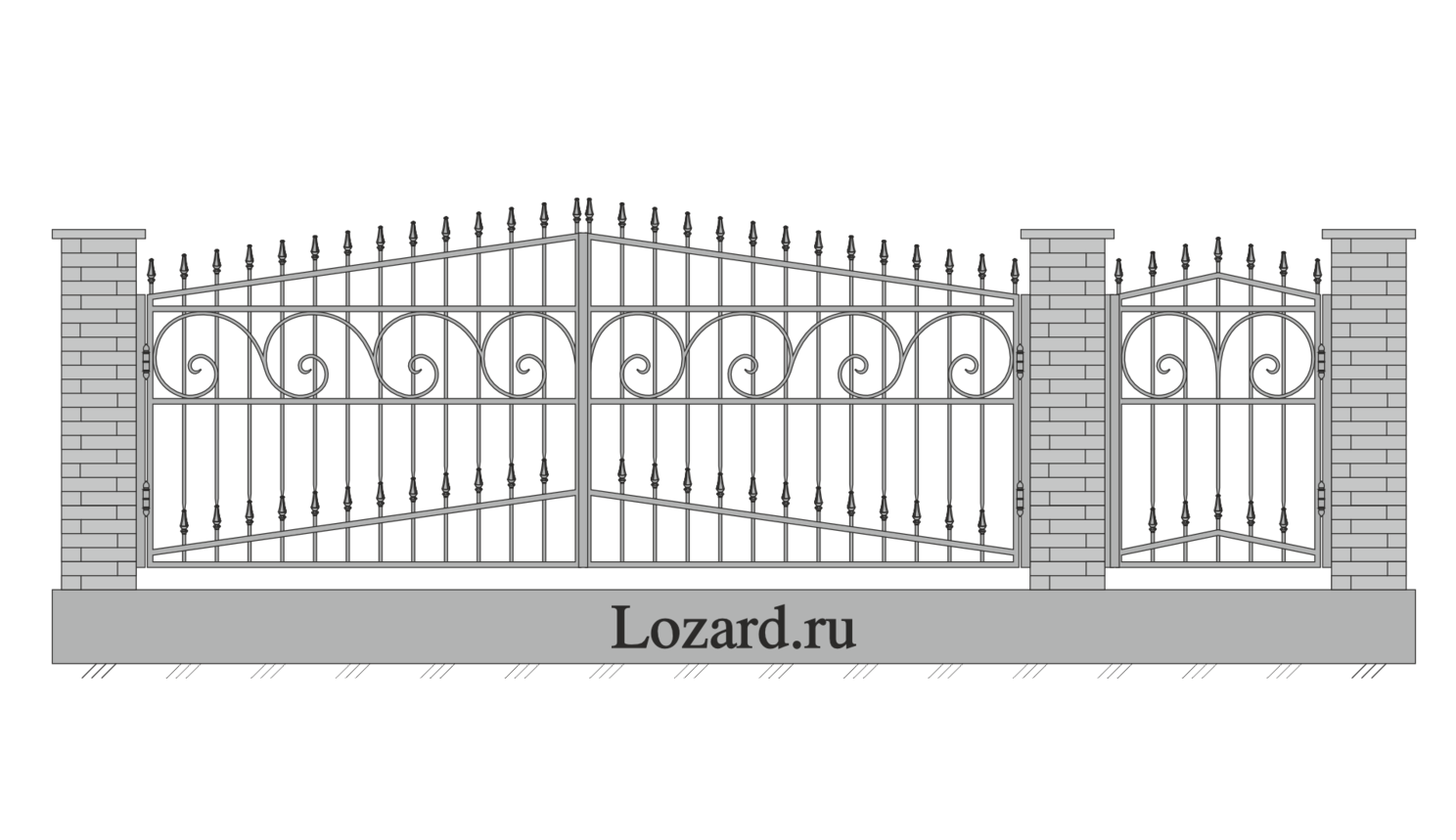 кованые ворота чертеж