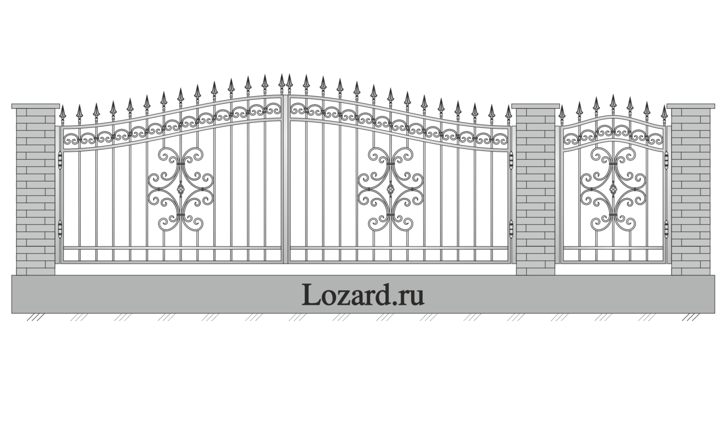 кованые ворота чертеж