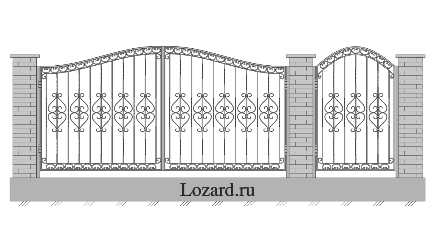 кованые ворота чертеж